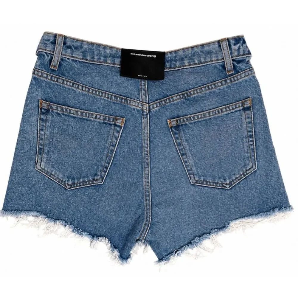 Alexander wang womens size 27 hi waist bite cut of denim shorts new York